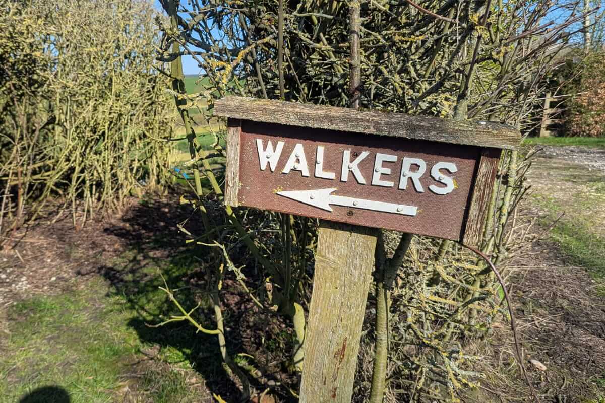 walkers sign spring countryside walk